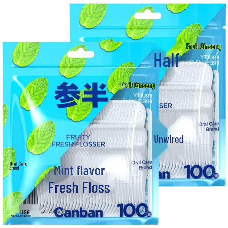 Canban Mint Fruit Flavor Flat Dental Floss Picks