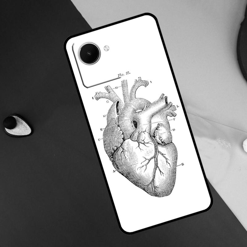 Human Heart Anatomy For Realme C55 C71 C75 C67 C63 C51 C61 C53 C35 C65 11 12 13 14 15 Pro Plus GT6 GT7 Pro Case