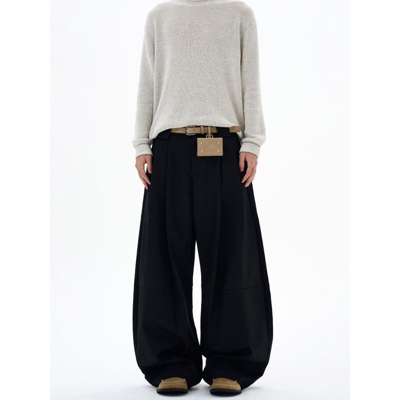 Kisko Basic Cleanfit Casual Straight-Leg Trousers for Commuting, Unisex, High-End American Style Loose Straight-Leg Pants