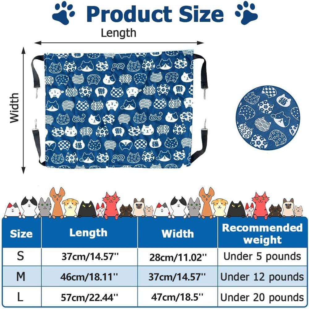 Amaca da Appendere per Gatti, Letto Sospeso Traspirante per Animali Domestici Amaca Letto per Gatti con 4 Ganci Metallici per Gatti Conigli Criceti Tappetini per Gatti Articoli