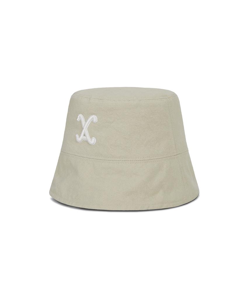 Bajal Va Curved 3D Logo Drop Bucket Hat Beige