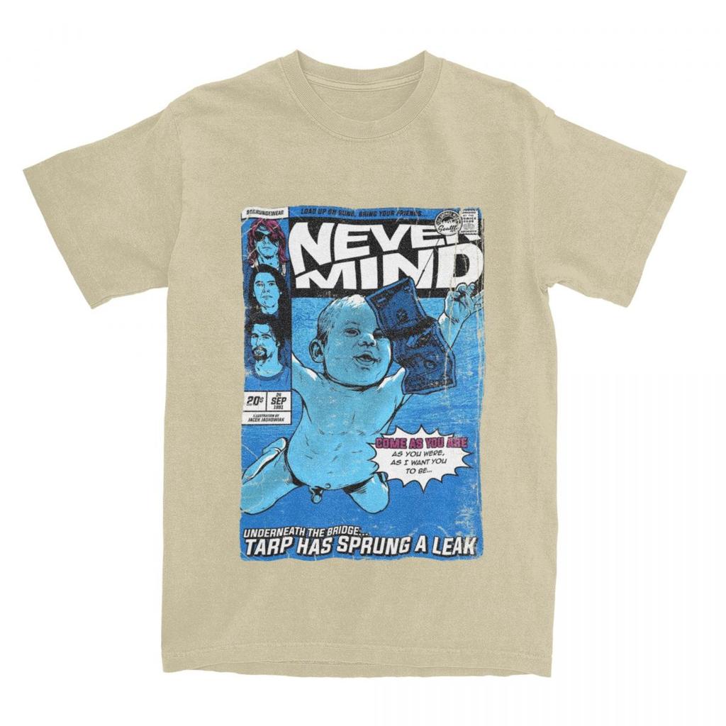 Lustiges Kurt Cobain Nevermind Album T-Shirt Herren Damen Reine Baumwolle T-Shirts Sommerkleidung
