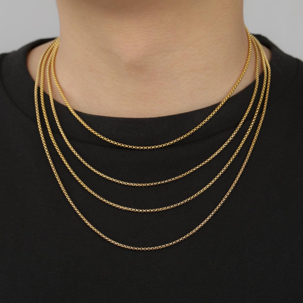 Cazador Punk Box Chain Necklaces for Men Women Stainless Steel Jewelry 2-7mm Width Chains Party Birthday Gift Wholesale 2026