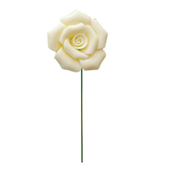 Keramisk blomma med stjälk Realistisk handgjord konstgjord blomma Hem Kontor Vardagsrum Vas Färgglad falsk blomdekoration