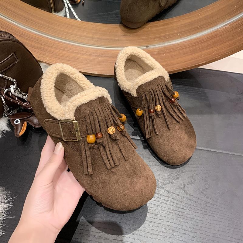 Women's fur one thick bottom heightening winter lightweight padded warm snow boots non-slip wear casual sports cotton shoes