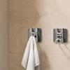 Auto Adhesive Shower Hook Space Saving Bathroom Accessories Strong Hold Plastic Mounts No Tools Required