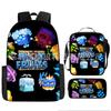 Large Capacity Schoolbag with Shoulder Strap; Student Three-piece Pencil Case Set