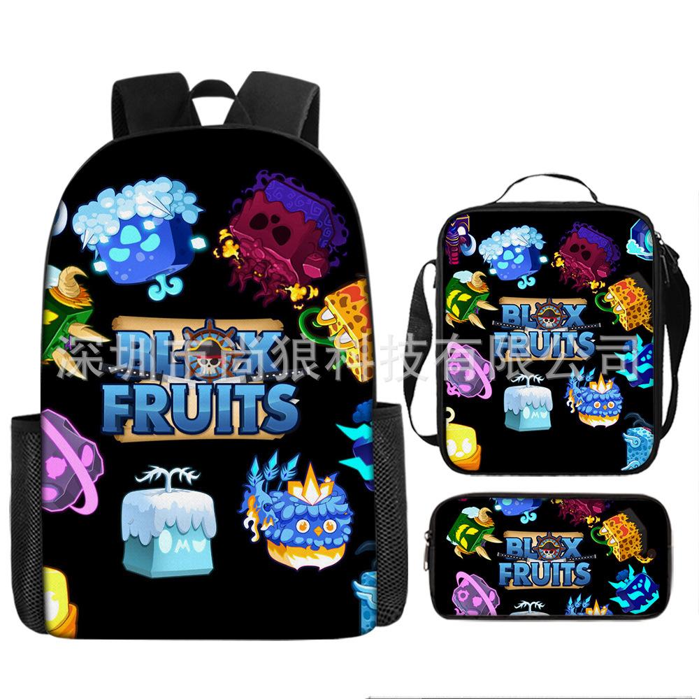 Large Capacity Schoolbag with Shoulder Strap; Student Three-piece Pencil Case Set