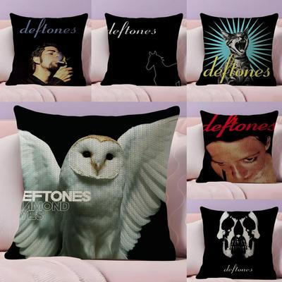 Band D-Deftones Cushion Cover Summer Coolness Linen Fabric Double-Sided Printing Pillow Case Sofa Home Decor Gift