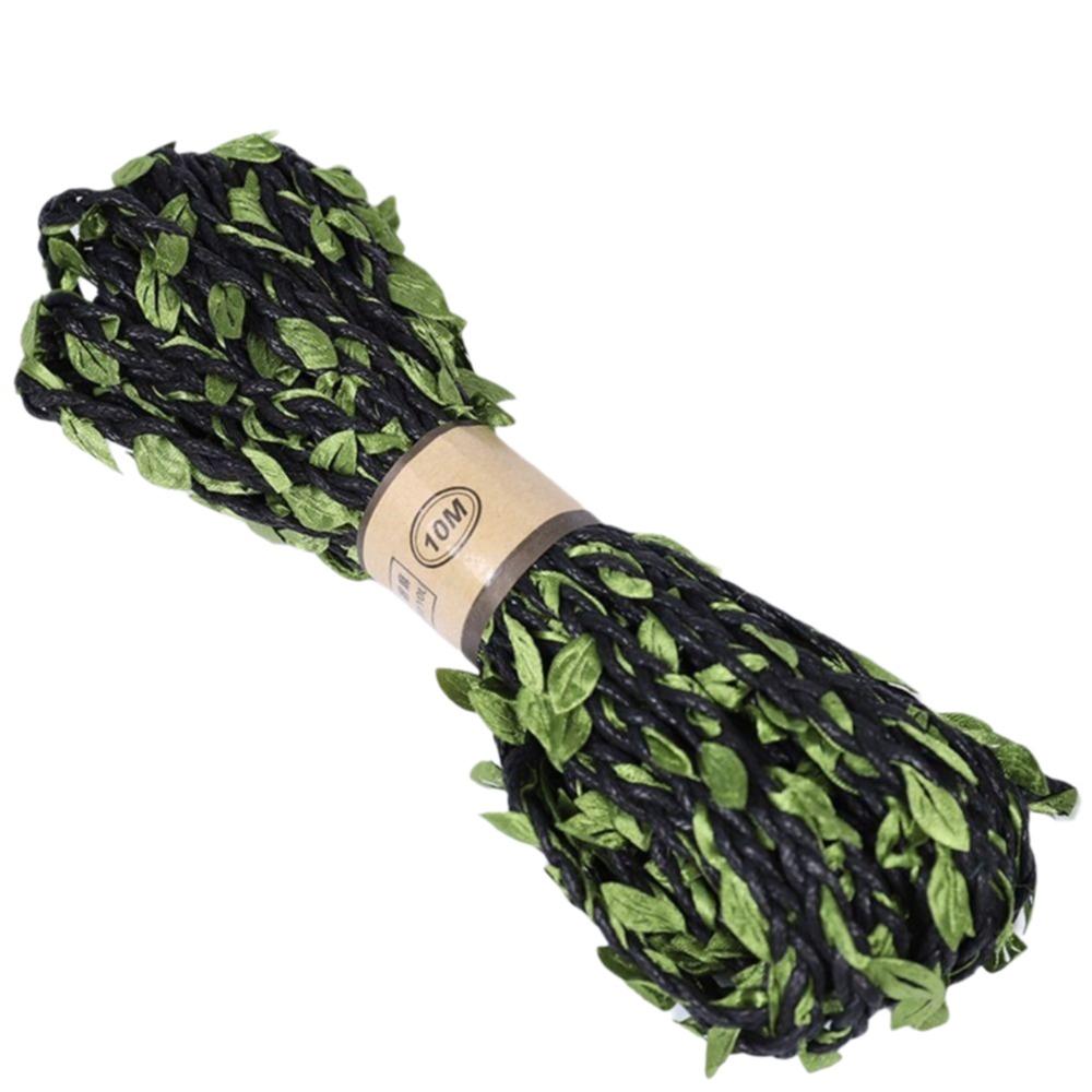 Vine Style Hemp Rope Twine Hanging Design Jute Twine Rope Artificial Green Leaves Twine  Home Decor