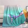 1Pc Mermaid Tail Print Flannel Blanket, High quality Comfortable for All Seasons, Home Decor, Warmth and Comfort, Perfect for Christmas Gifts
