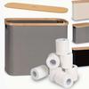 Foldable Bamboo Storage Bin with Lid for Kitchen Recycling