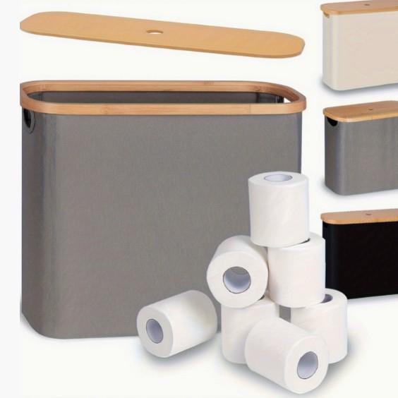 Foldable Bamboo Storage Bin with Lid for Kitchen Recycling