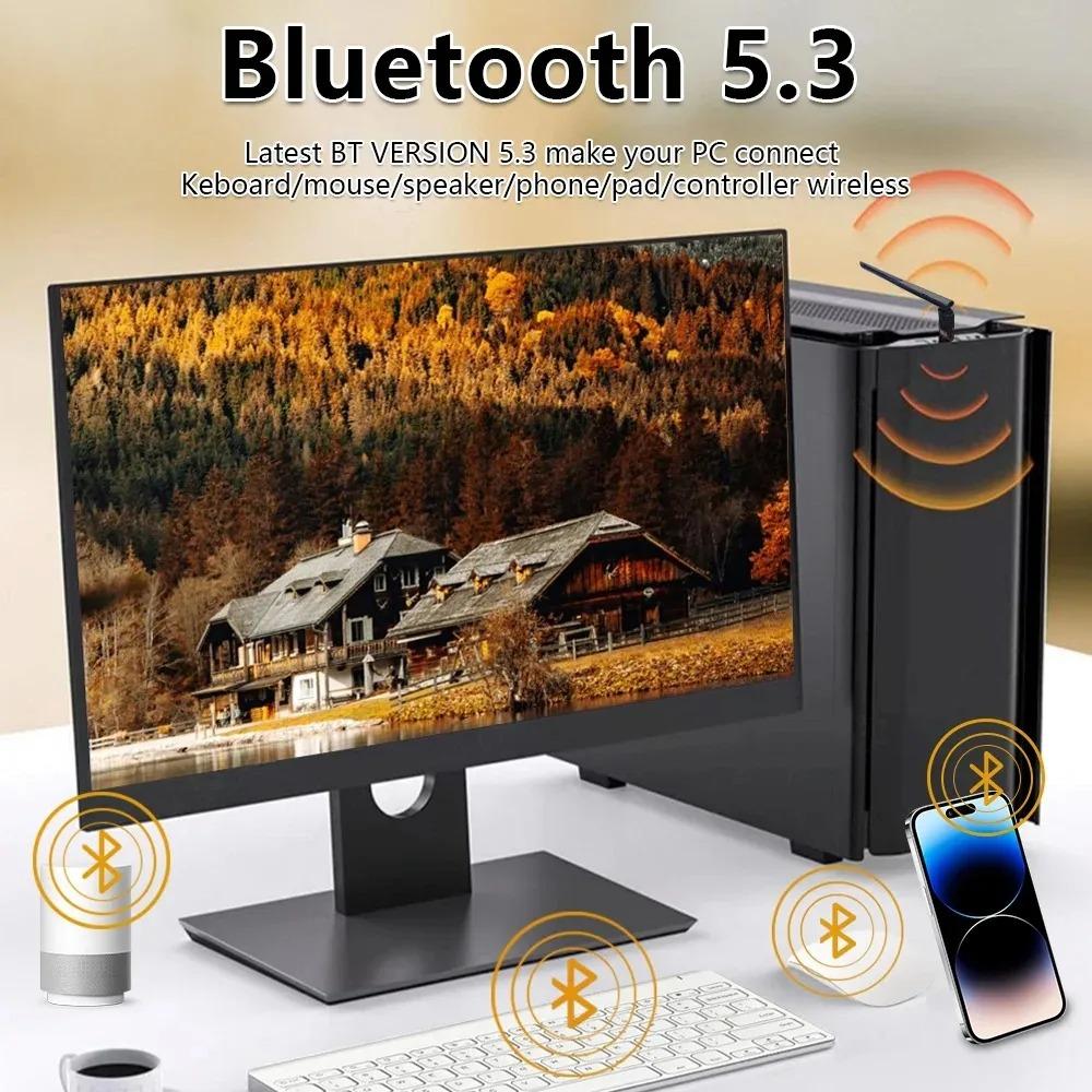 2 in 1 USB Bluetooth 5.4 Adapter 900Mbps Bluetooth Dongle Dual Band 2.4G&5GHz Wireless Network Card WiFi Receiver For Win10/11