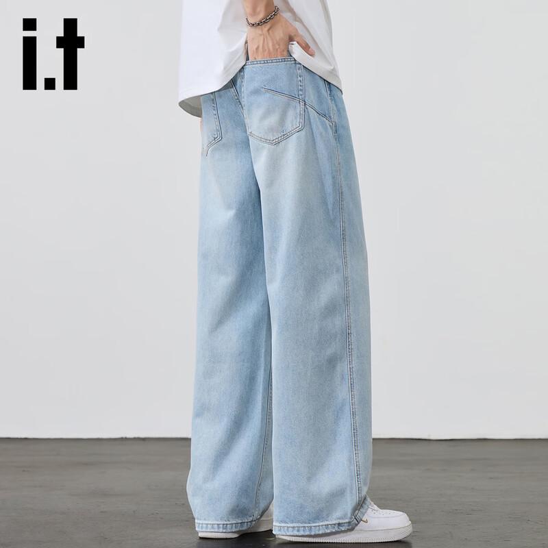 Izzue IT Men's Summer Casual Straight-Leg Jeans