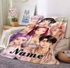 Custom Name Fantasy World Flannel Blanket Throw Blanket Soft Warm Sofa Bed Home Decor Unique Gift