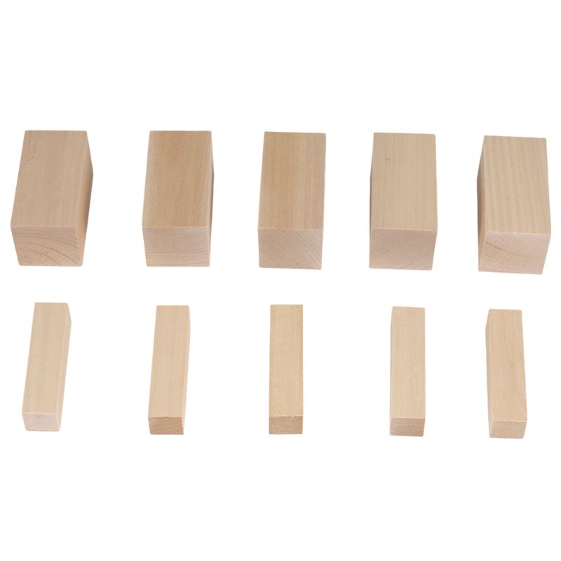 A84E-10Pack Basswood Carving Blocks Kit Whittling Blanks Beginners Unfinished Wood Whittling Blocks Carving Block Kit(5L+5S)