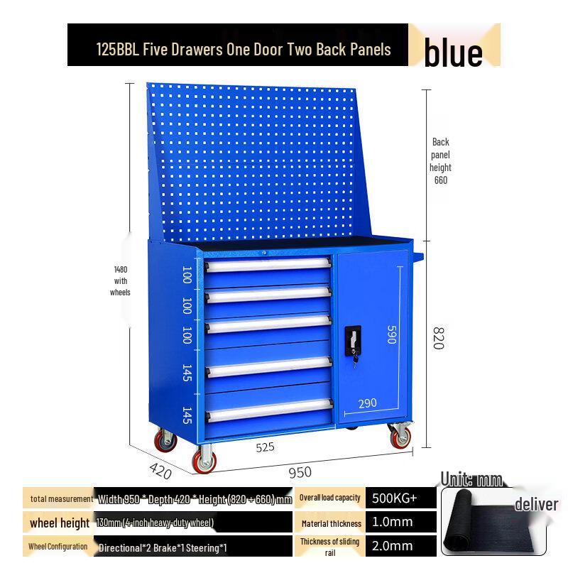 

Mobile Multi-Drawer Tool Cabinet with Lock
