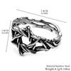 Thorn Branch Hexagram Amulet Ring for Men Women Stainless Steel Silver Color Je Star of David Israel Finger Rings Jewelry