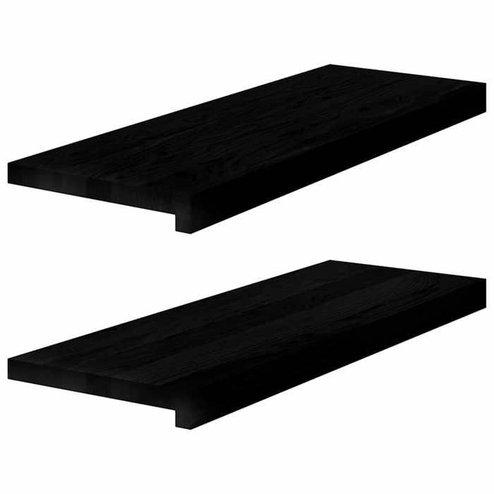 VidaXL Appuis de fenêtre 2 pcs marron foncé bois de chêne massif 4009189