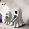 Durable Resin Holiday Ornaments Halloween Ghost Figurine with Drinks, Statue, Cute Spooky Desktop Creative Shaped Ornament for Party Tabletop