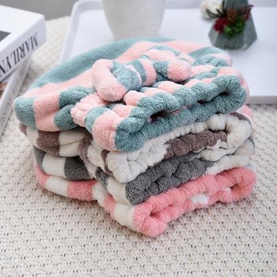 1pcs Dry Hair Towel Quick-Drying Hair Cap Shower Cap for Women Striped Pattern Super Absorbent Bath Accessories Hair Bonnets