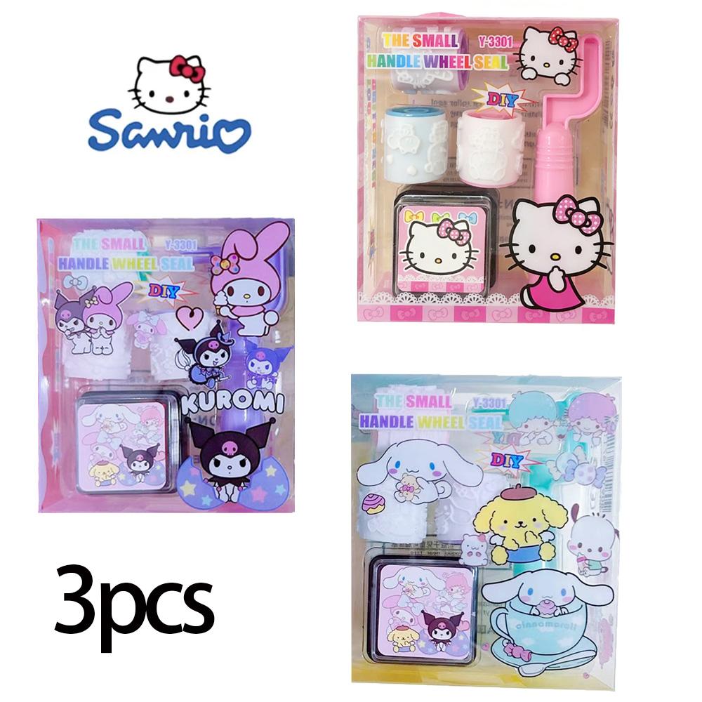 2026Sanrio Kuromi My Melody Cinnamoroll Stamp Cute Roller Pattern Journal Material Class Encouragement Stamp Girls Birthday Gift