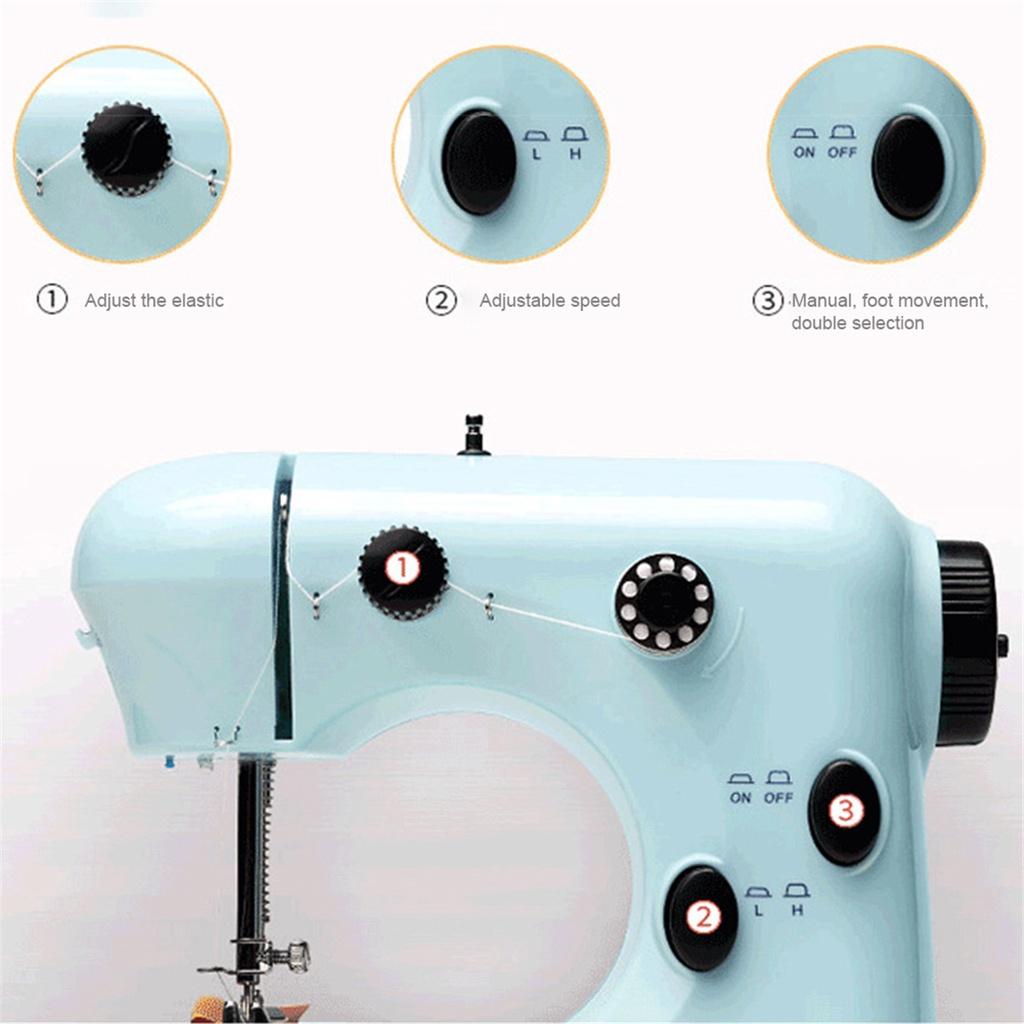 100-220V 6W 12 Stitches Tailor 2 Speed Foot Pedal Desktop Electric Sewing Machine Mini Portable Household Sewing Machine