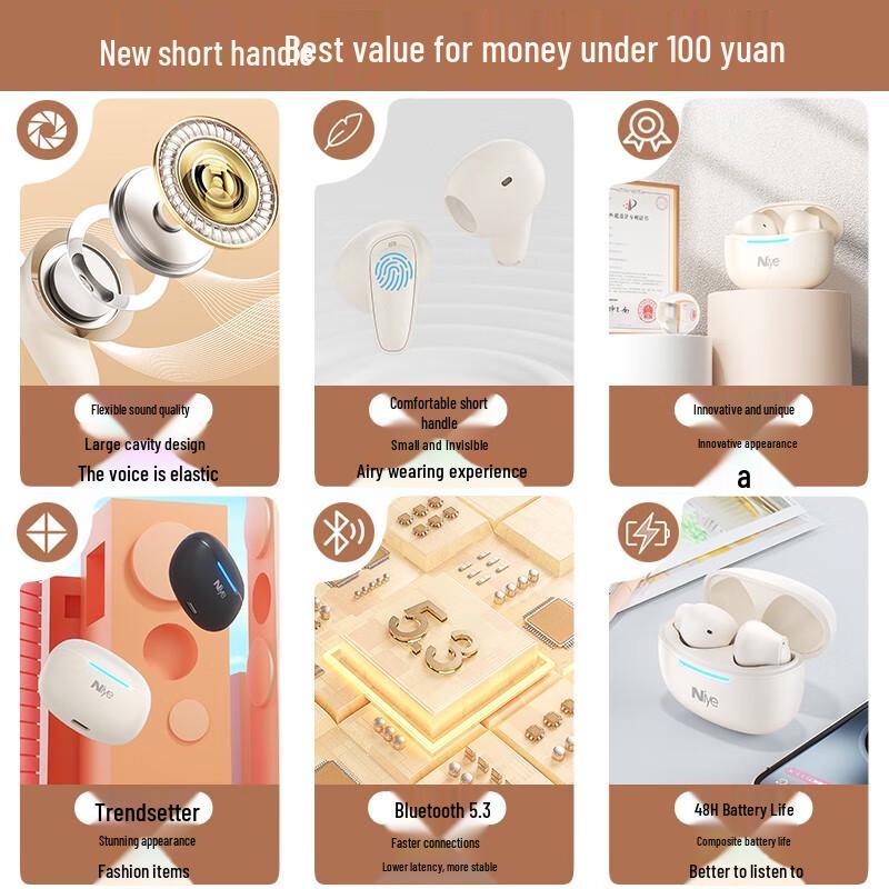 Niye F6 True Wireless Bluetooth 5.3 Half-in-ear Earbuds