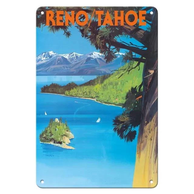 Vintage City View Metal Tin Signs  Landscape Plaque Wall Decoration Posters for Man Cave Home Cafe Garden Club Bar  Iron Pain