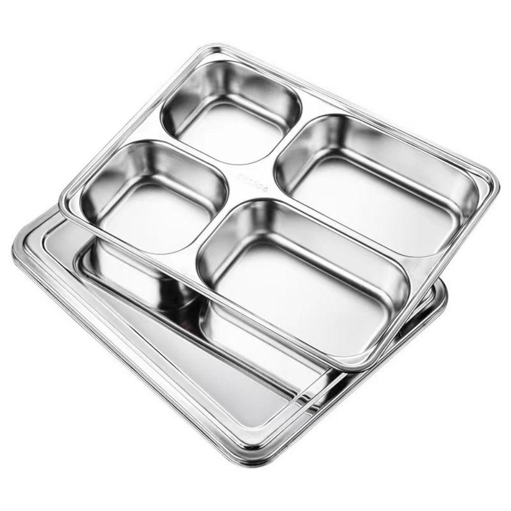 Rectangular Divided Dinner Tray with Lid Lunch Container Odorless Divided Lunch Box  Picnic