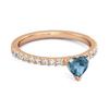 London Blue Topaz Pave Band Ring - 925 Sterling Silver Rose Gold Vermeil