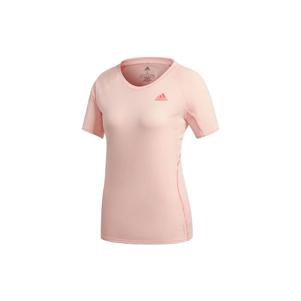 Adidas Adi Runner Reflective Running Short Sleeve Tee Women Tops Pink FT6451