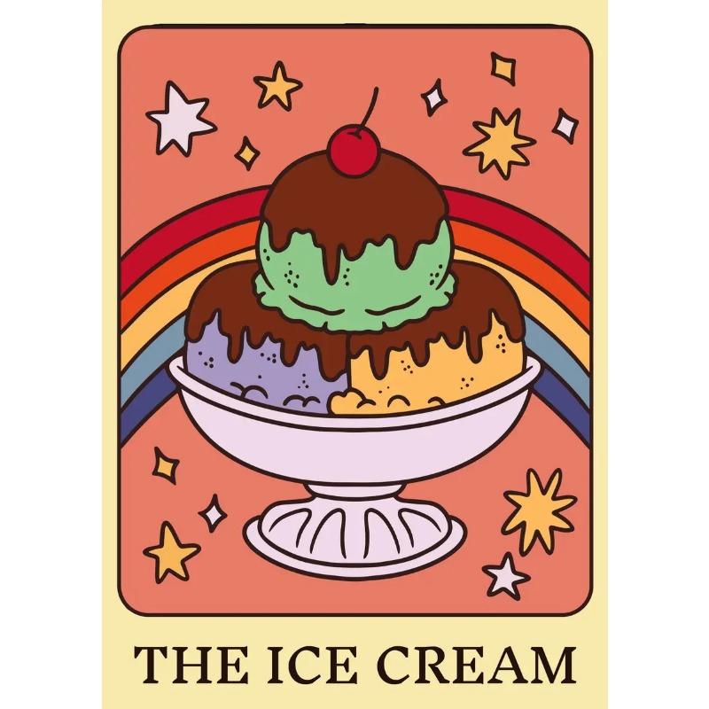 Funky Art Food Card Beer Ice Cream Chocolate Coffee Pizza Posters Canvas Painting Wall Prints Picture for Living Room Home Decor