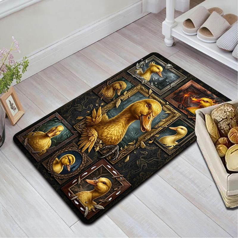 Duck Portraits Frames Pattern Rug Floor Mat for Living Room or Bedroom Soft and Comfortable Carpet a Gift for Birthday and Holiday.