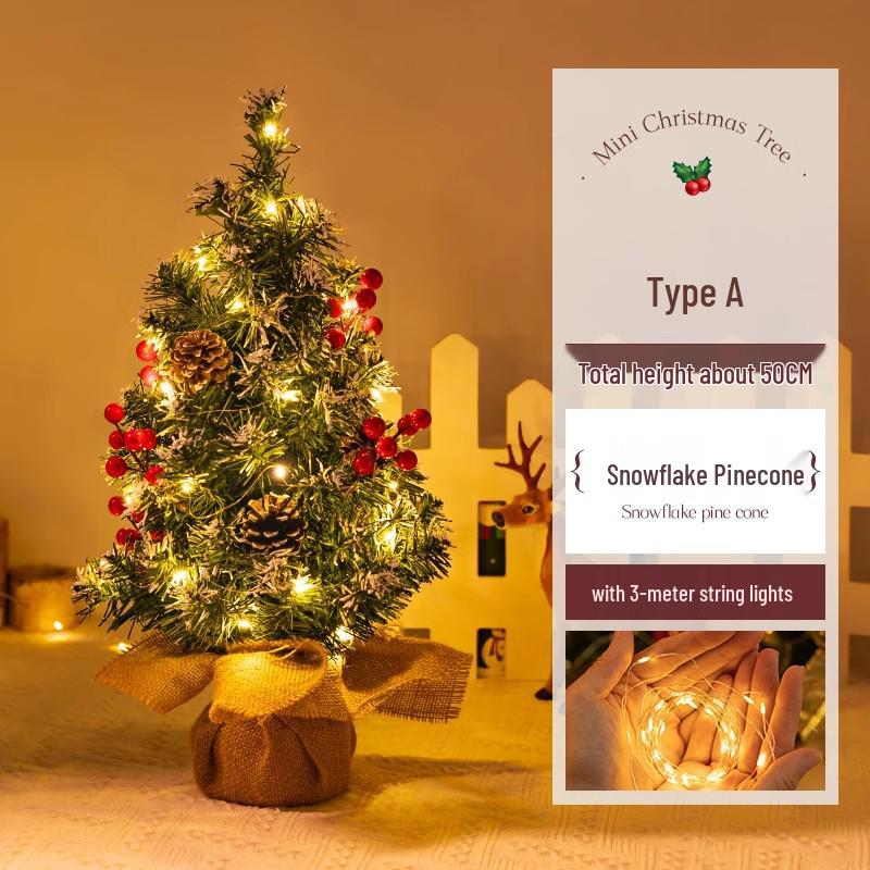 Small Crooked Neck Christmas Tree Ornament for Desktop Decoration