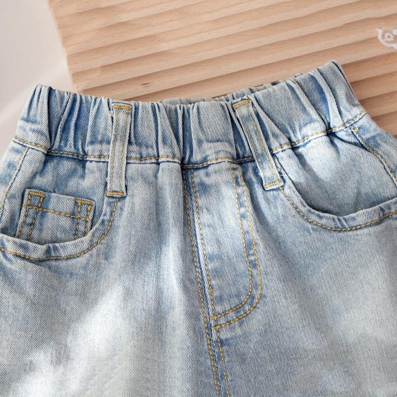 Girls' Short Denim Pants Summer Fashionable Style Children Jeans Pants Children's Korean Version Clothing