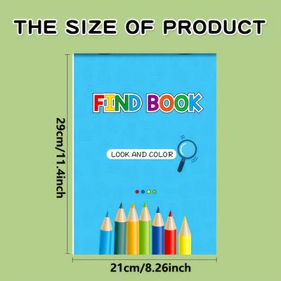 32-page Find and Color Activity Book | Fun Focus and Attention Workbook, Educational Early Learning Tool for Home and School Use
