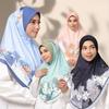 Adjustable Printed Arab Lady Headscarf Flower Head Wrap Eid Al-Fitr Long Floral Turban  Daily