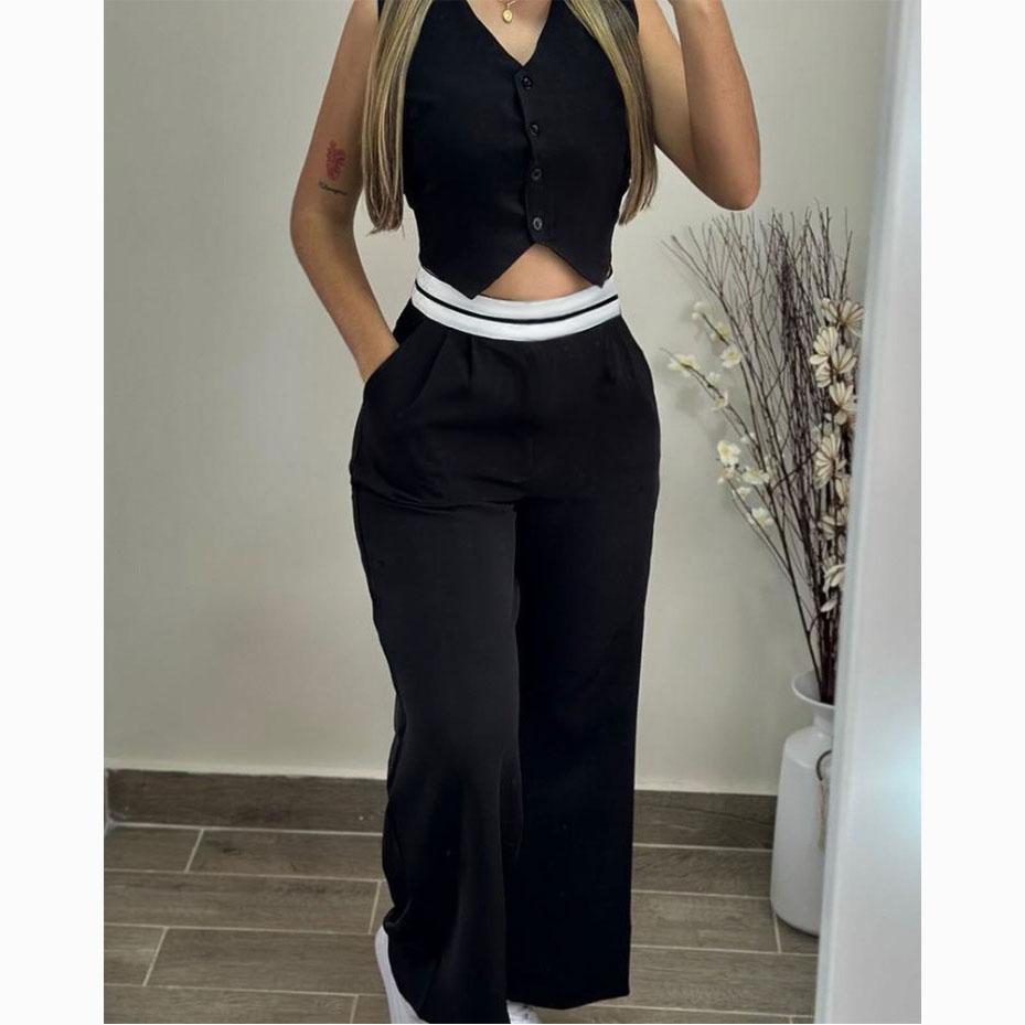 Summer Women's Vest Casual Pants Two-piece Commuter Suit