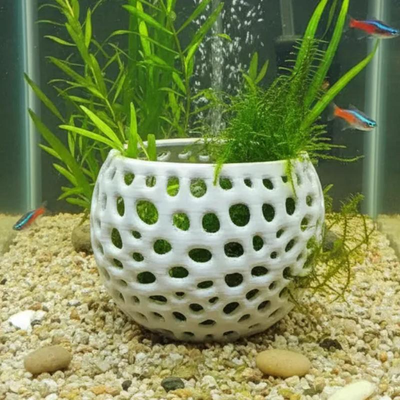 1Pc Hollow Aquarium Planter Pot PE Material Suitable For Various Reptiles Easy To Integrate Into Aquariums Breeding Basket