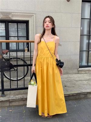 [Invisible Zipper + Pocket] Seaside Travel and Vacation Wear Photo Suspender Dress Women's Summer Beautiful Atmosphere