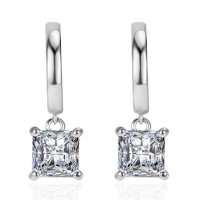 Square Zircon Simple Temperament Earrings Earrings European and American Square Diamond Earrings Geometric Earrings Earrings