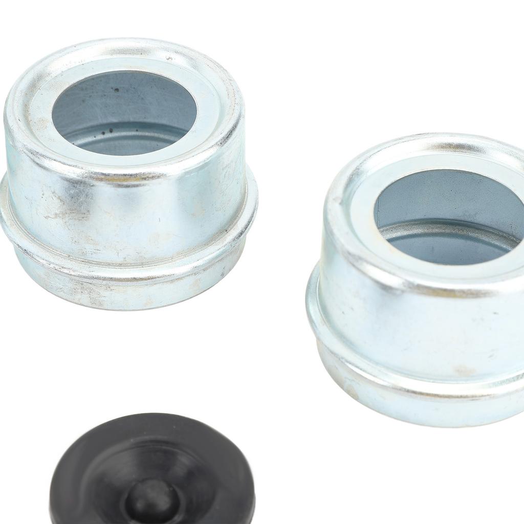 4 Set Trailer Hub Bearing Dust Caps Trailer Axle Dust Cap Wheel Center Caps Grease Covers with 8 Rubber Plugs for Camper RV Boat 2.72in 7000‑8000 Lbs