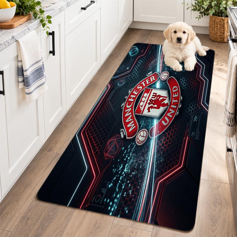 Flannel Kitchen Mat Manchester United Soft Area Rug Non Slip Floor Carpet Home Decoration