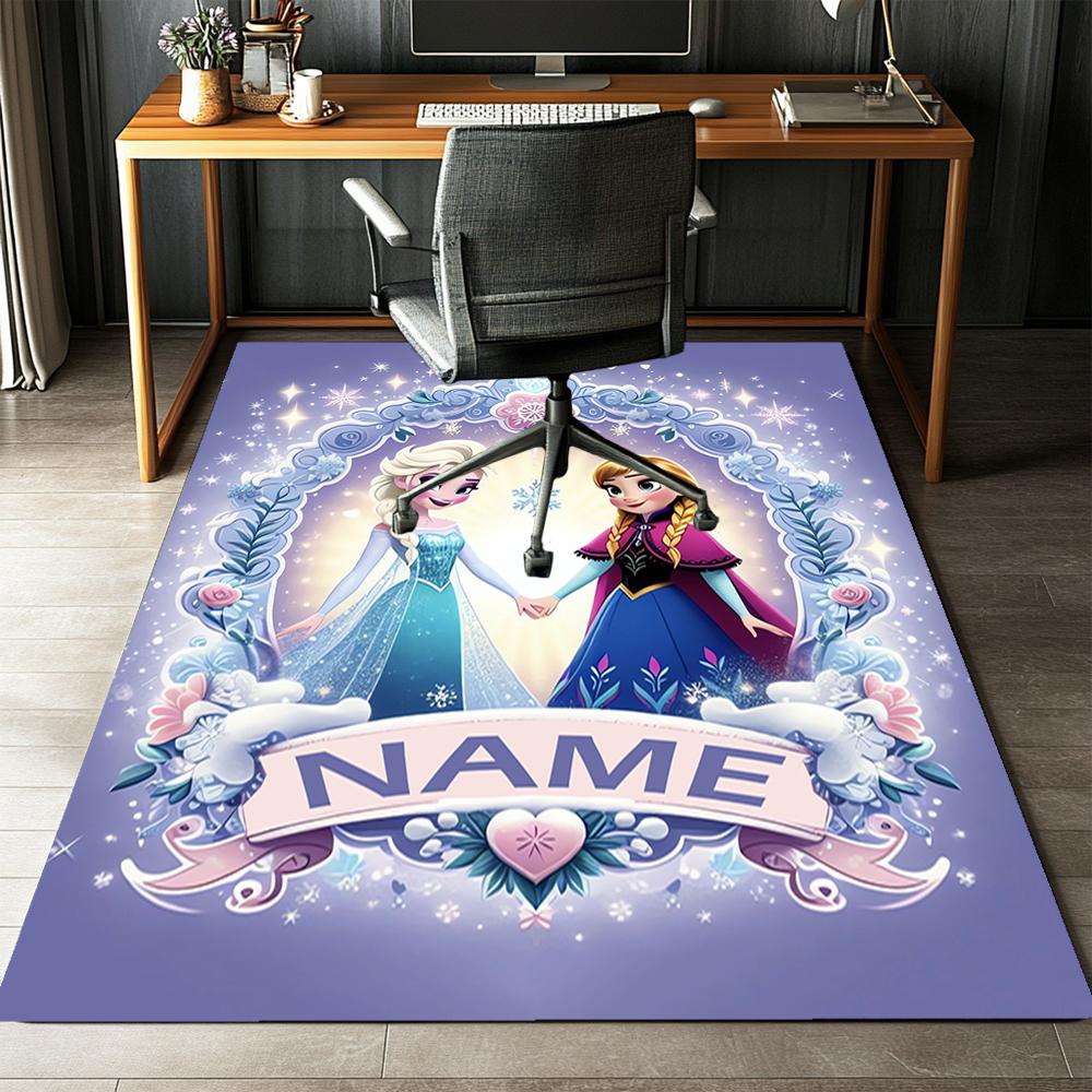 Custom Name Elsa Printed Carpet,Rug for Office Chair Living Room Bedroom Kitchen Room Decor Gifts.