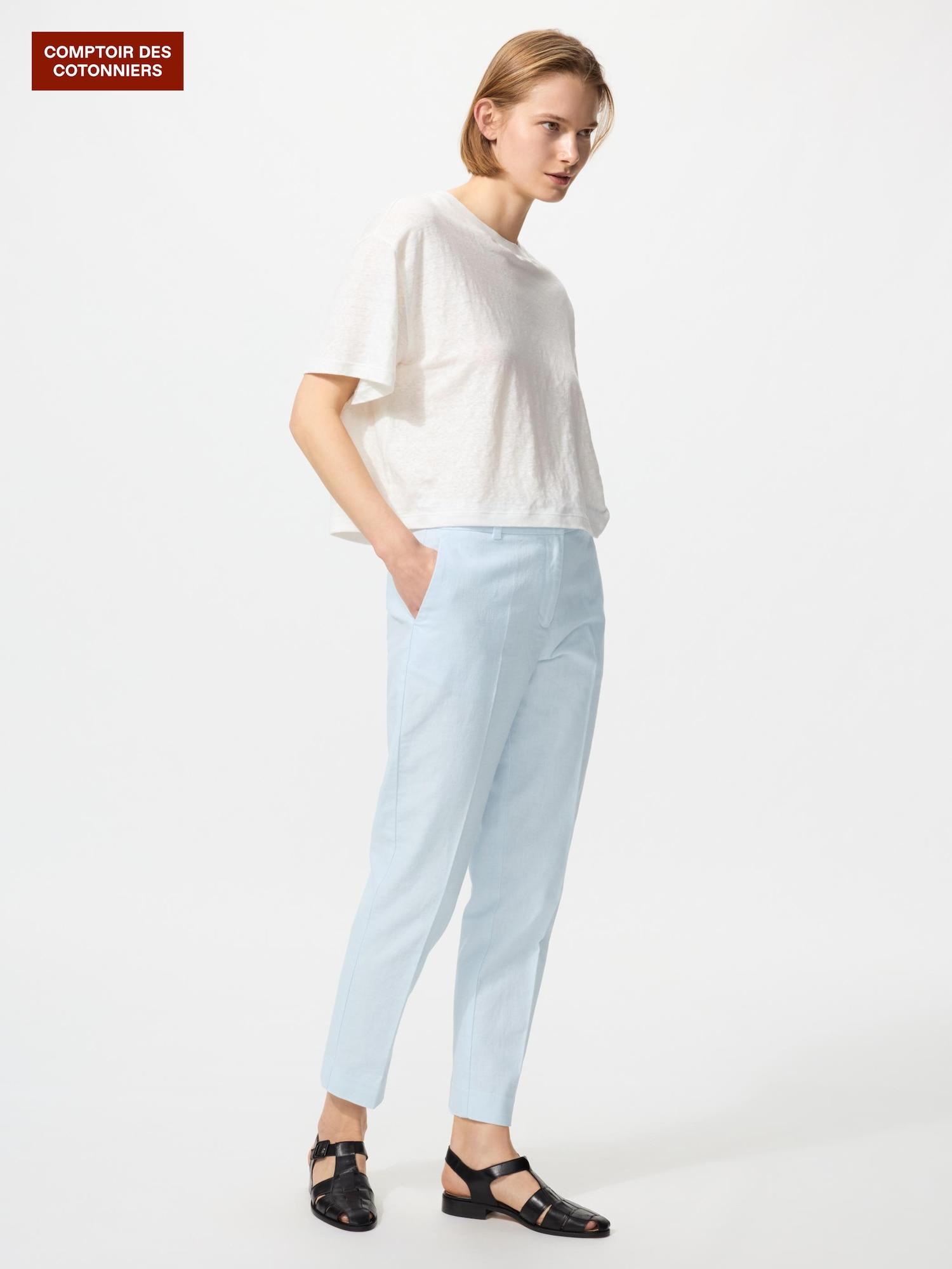 

Uniqlo Японские льняные хлопковые брюки до щиколотки 61 BLUE/L