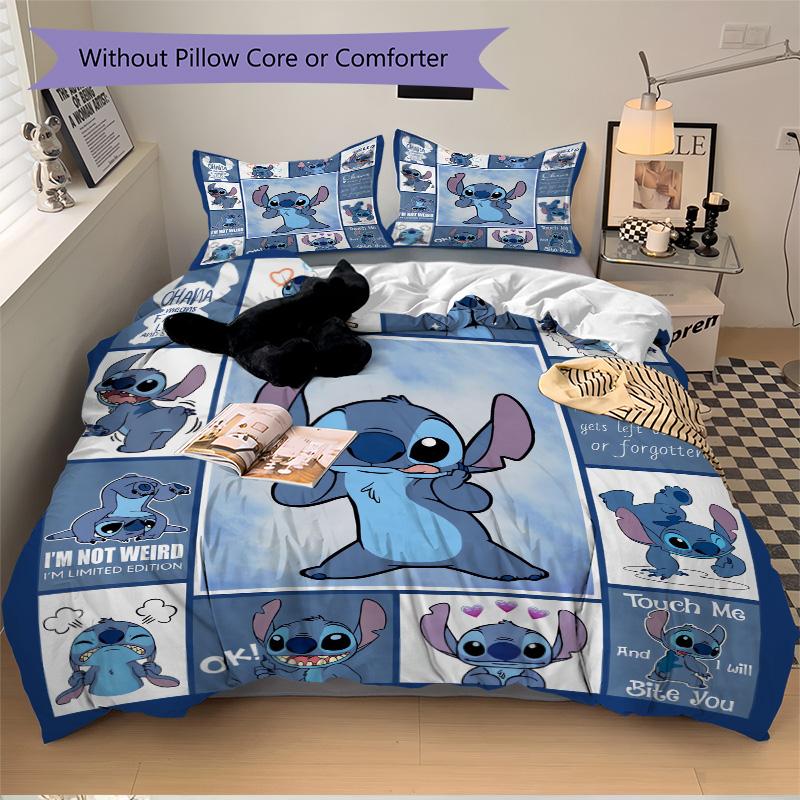 Lilo Stitch Collage Print 3Pcs Bedding Setduvet Cover With 2 Bedropillowcase Home Birthday Gift