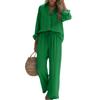 Fashion Women's Color Set, Women's Imitation Cotton And Linen Loose Long Sleeved Top Set, Women's