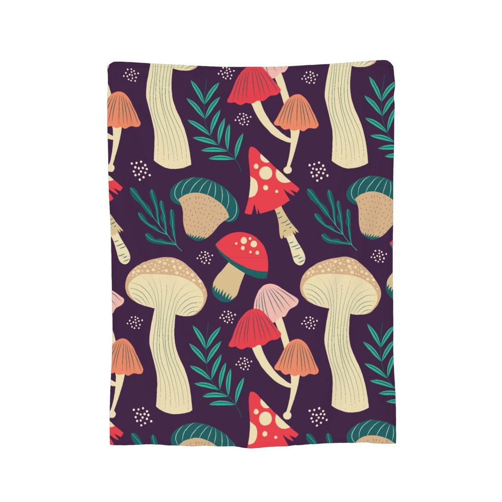 Leaf and Mushroom Pattern Blankets Velvet Spring Autumn   Multifunction Super Warm Throw Blankets for Home Couch Bedding Throws